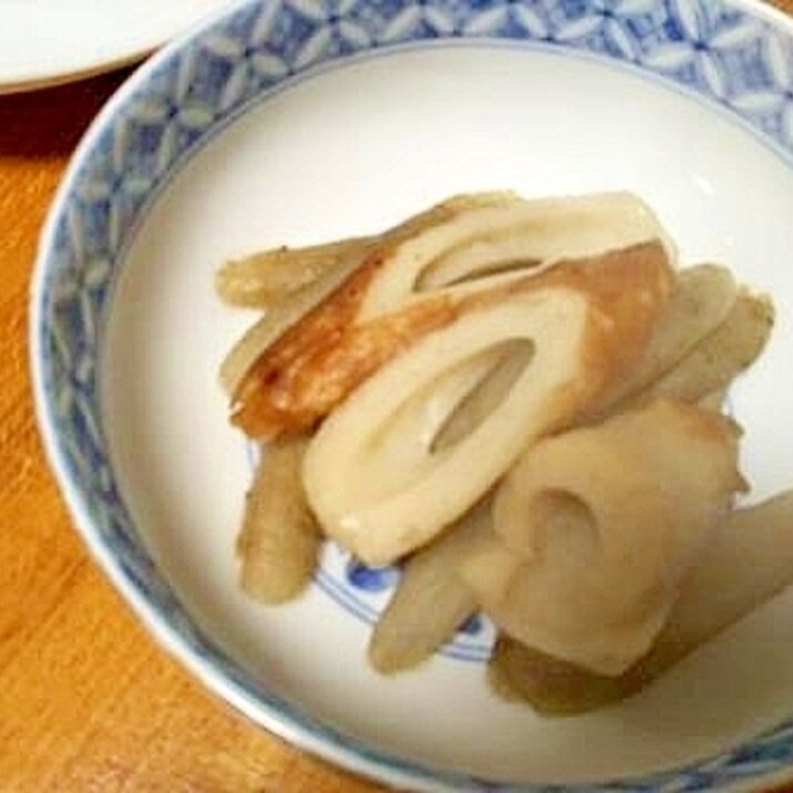 竹輪と　ごぼうの　あっさり煮物